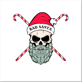 Christmas Snowboarding Santa T-shirts & Gifts Posters and Art